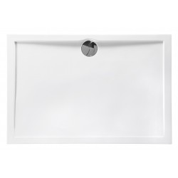 Receveur de douche extra plat 120x80x4 cm en puretex avec bonde centrale - Marque Aquarine - Modèle PREFIXE  rectangle