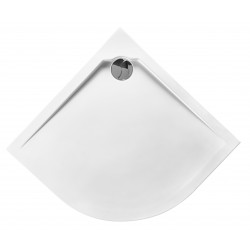 Receveur de douche d'angle extra plat 90x90x4 cm en puretex avec bonde centrale - Marque Aquarine - Modèle PREFIXE  1/4 rond