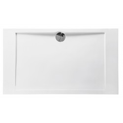 Receveur de douche extra plat 140x90x4 cm en puretex avec bonde centrale - Marque Aquarine - Modèle PREFIXE  rectangle