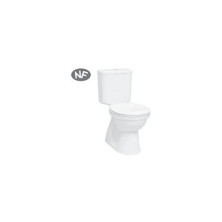 Pack WC au sol de marque VITRA modèle NORMUS avec cuvette carré, double abattant